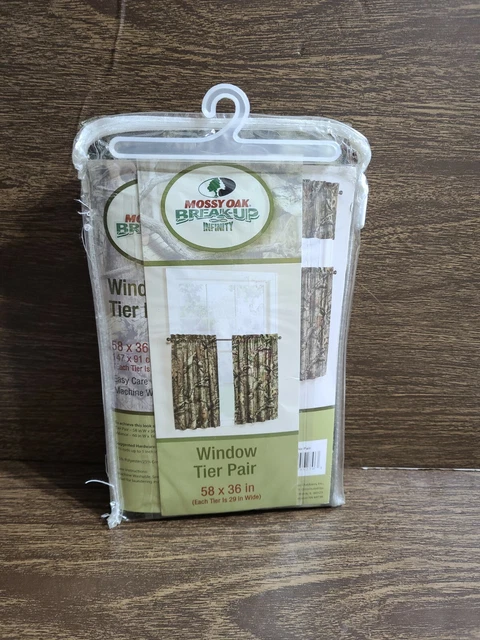 Mossy Oak Break Up Infinity Window Tier Pair 58" X 36" Camoflauge Window Shade