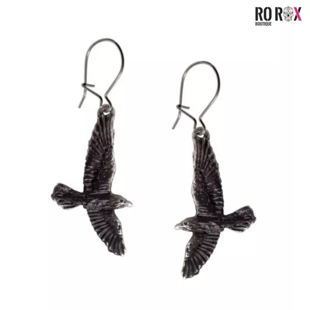 Black Raven Earrings Alchemy England Wings Sultry Immortal Gothic