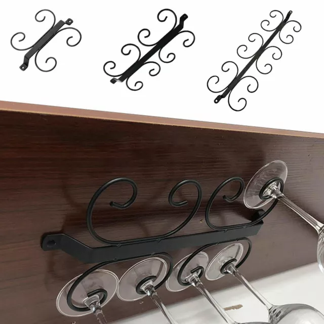 4/8 Slots Wine Glass Rack Holder Hanger Hanging Bar Storage Drying Rack ◐