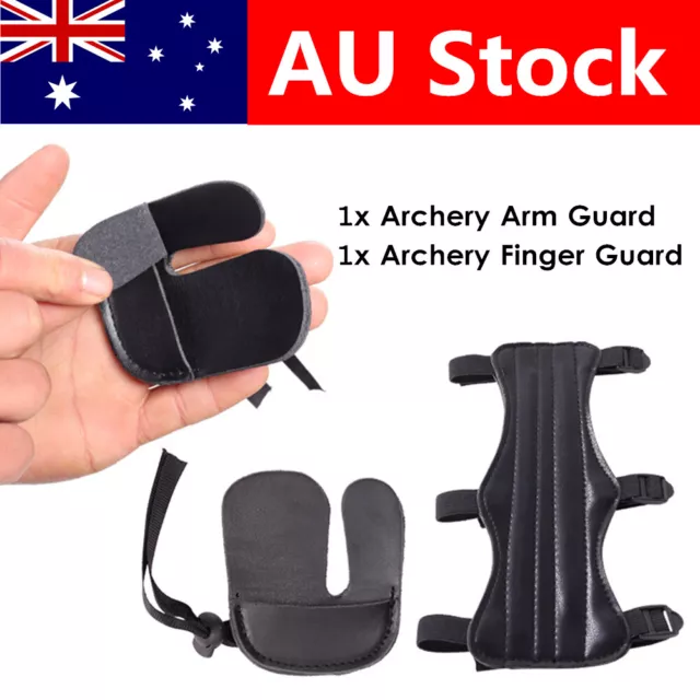 Archery Armguard Protector Arm Guard Adjustable Finger Protector for Bow Hunting