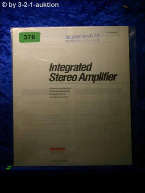 Sony Bedienungsanleitung TA F110 / F210 Stereo Amplifier  (#0376)
