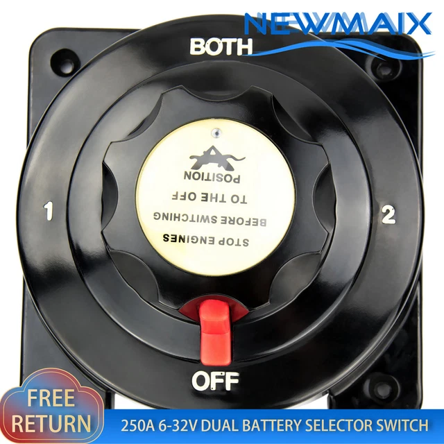 BOAT DUAL BATTERY Selector Switch Heavy Duty Marine Safety Disconnect