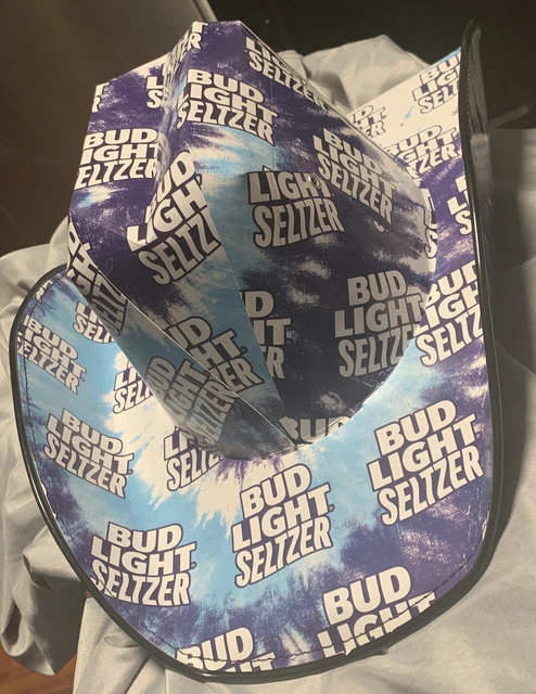 Bud Light Seltzer Cowboy Hat Beer Box Cardboard - Blue/White - NEW