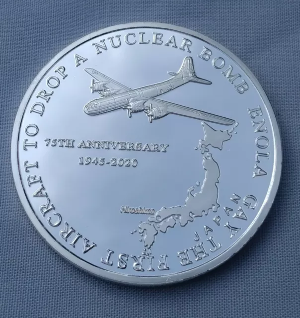 Enola Gay Silver Coin Nuclear Bomb Hiroshima World War II Manhatton Project USA 2