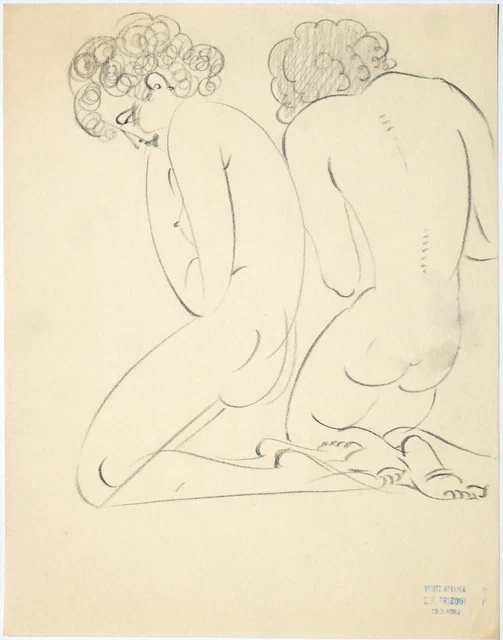 G.H.TRIBOUT   ""les 2 amies""  dessin original