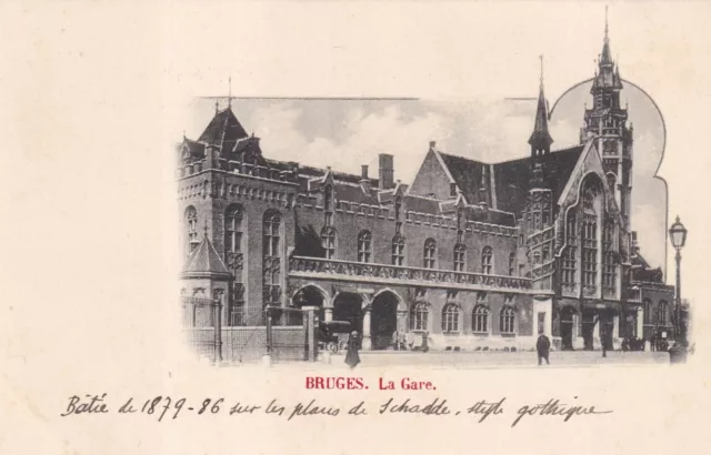 Carte postale ancienne postcard BELGIQUE BRUGES BRUGGE la gare édition NAHRATH