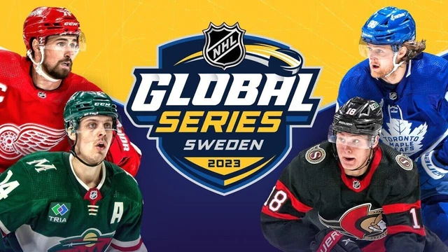 4 biglietti NHL Global Series Stockholm Toronto foglie d'acero - Minnesota Wild 2023