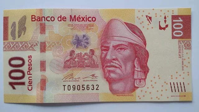 MEXICO 100 Pesos 2015 P124 UNC Banknote