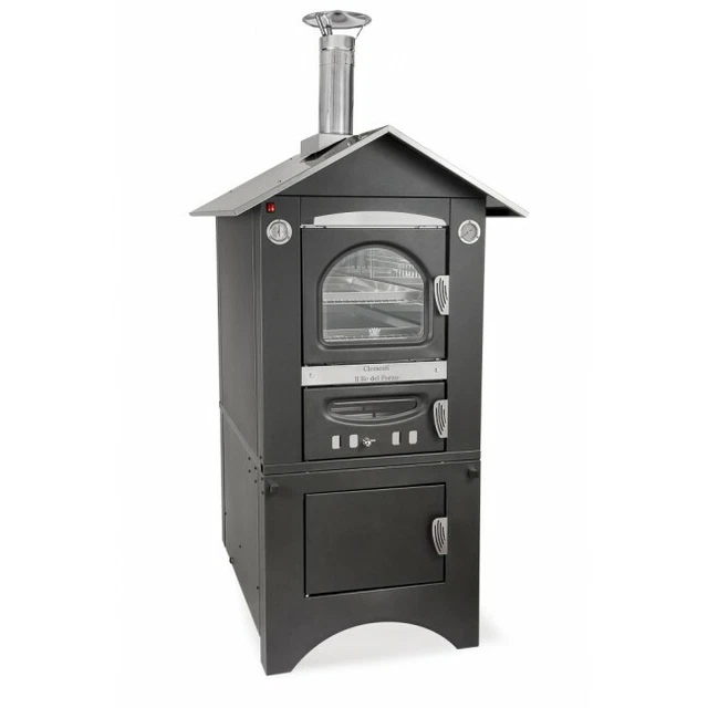 CLEMENTI Forno a legna a cottura indiretta da esterno SMART - ANTRACITE