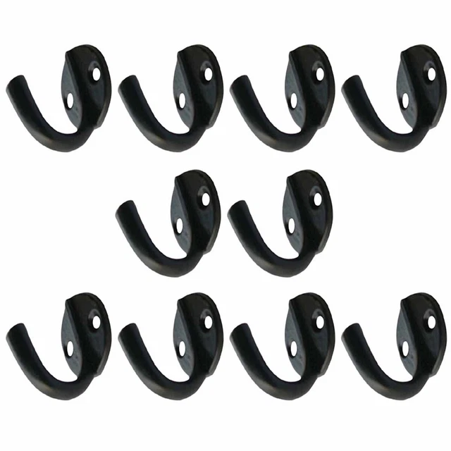 10 Hook Wrought Iron Black RSF Coat 1 1/2" X  1 3/4" | Renovator's Supply