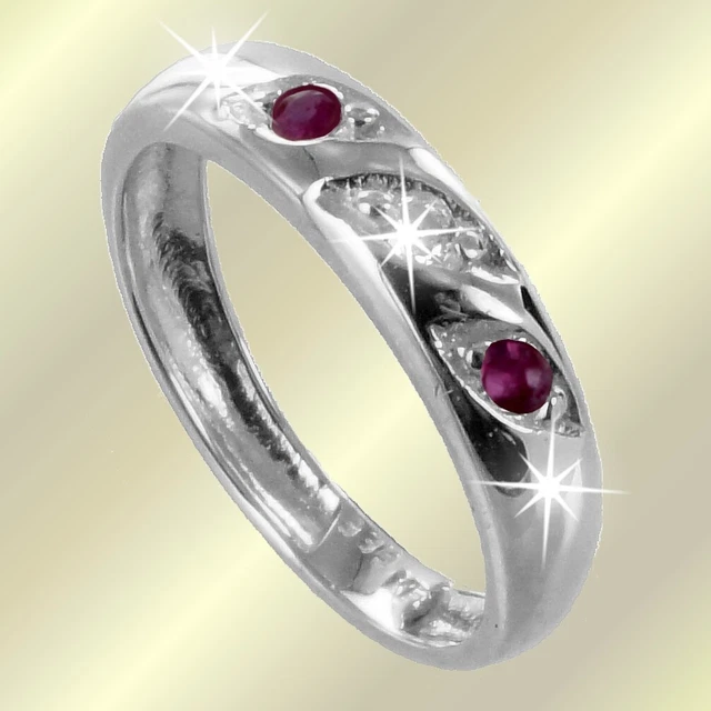 ❤ Baby Taufring Zirkonia Rubine Anhänger Taufe Geburt mit Kette Etui Silber 925
