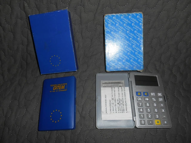 LOT DE 2 Calculatrice convertisseur euro / franc ancien vintage