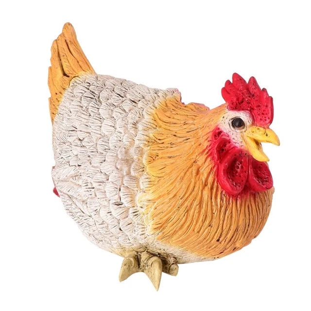 Chicken Hen Figurine Outdoor Indoor Decor For Patio Pool Or Deck Small Animals F