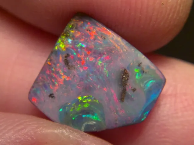 4.80cts Top Gem Boulder opal, stunning rainbow fire and pattern  *see video*