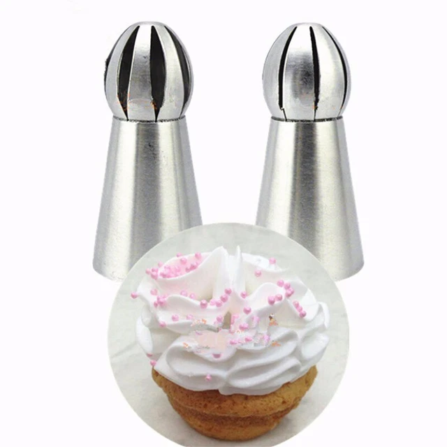Russian 1 Pcs 2 Design Tulip Nozzle Cake Stainless Steel Baking Nozzles Tips