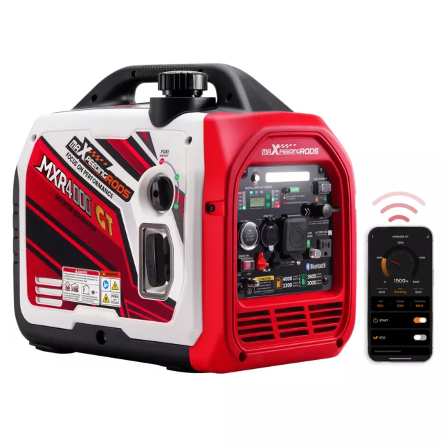 4000W Portable Super Quiet Dual Fuel Inverter Generator Bluetooth Start for Home