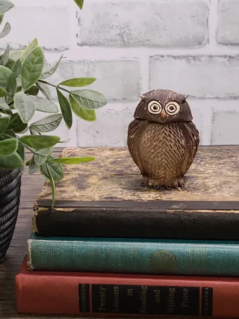 Retired Vintage  Rinconada Artesania Pottery Brown Owl Figurine