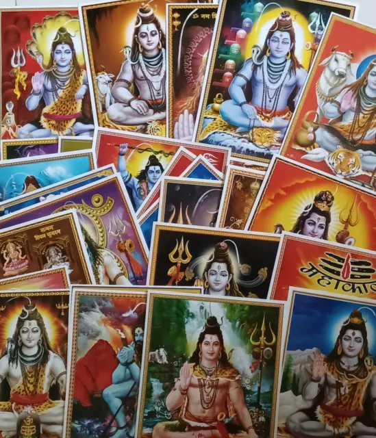 Lot of 27 Different Posters - Lord Shiva Shankar Mahadev- 9x11 Inch Normal Paper