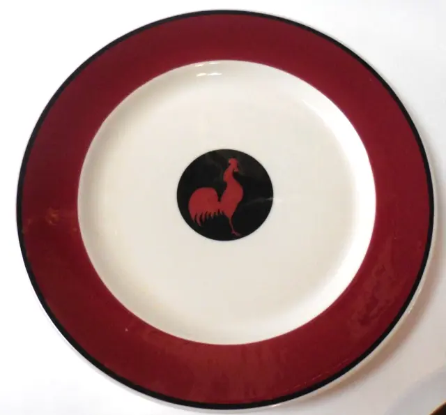 Syracuse China USA Dinner Plate Red Rooster Restaurant Quality 10 1/4"
