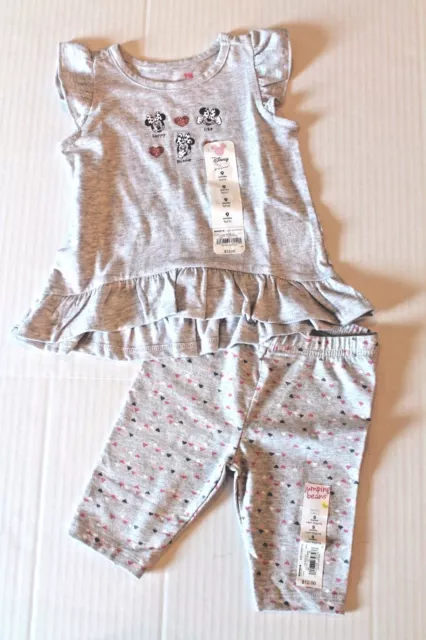 Jumping Beans Baby Girl 9 Months Disney Minnie Mouse Top & Capri Legging Outfit