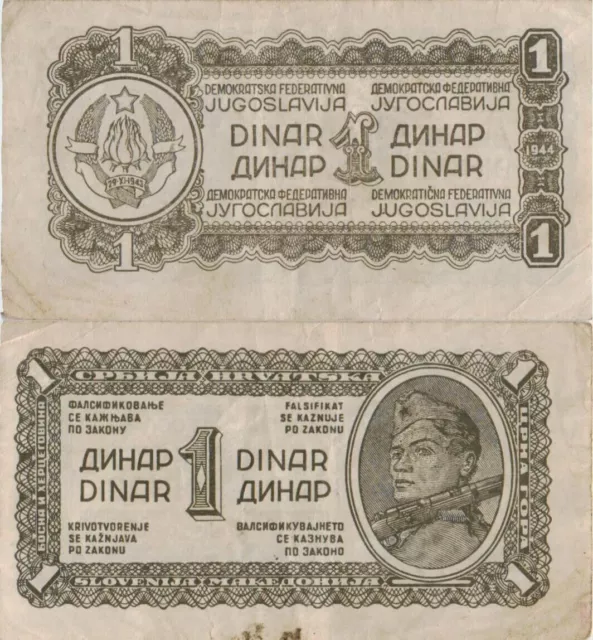 Jugoslawien 1 Dinar 1944 P-48b #4923