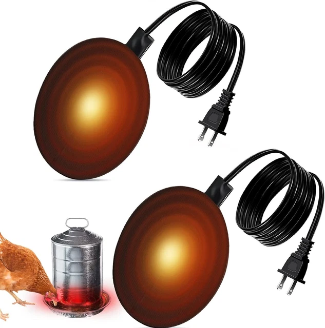 Heated Chicken Waterer Poultry Drinker Coop Accessories 2 Pcs NEW