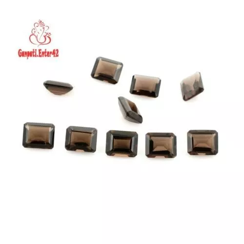 Natural Smoky Quartz Faceted Octagon Cut 9x7 mm Calibrated Loose Gemstone E