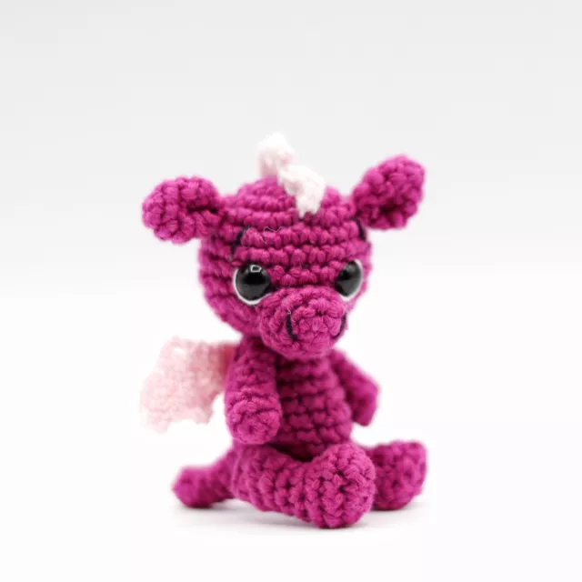 Handmade Amigurumi Elephant Plush Stuffed Animal Purple White Yarn Crochet