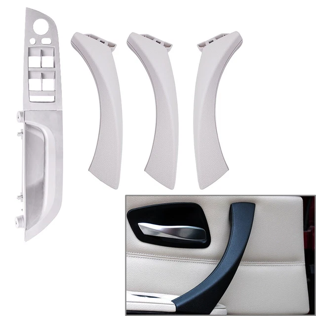 Inner Door Pull Handle Panel Trim Cover ABS For BMW 3 E90 E91 E92 2005-2012 Gray