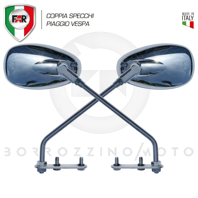 Vespa Px 125 Coppia Specchietti Retrovisori Cromati Per Piaggio Vespa PX 150 (2002) Vespa Piaggio
