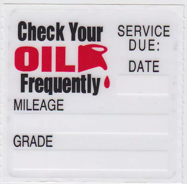 100 Static Cling Oil Change Reminder Stickers Decals * Free Shipping