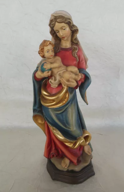 Madonna mit Kind Mutter Gottes Maria 29 cm hoch Holz geschnitzt bemalt RAB