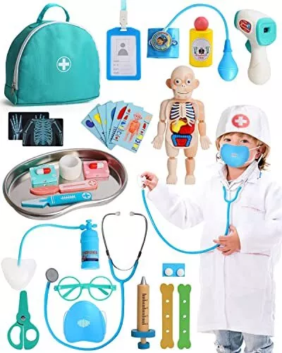 Arztkoffer Kinder Holz Doktorkoffer Spielzeug Medizinische Kit, Doktor Spielset