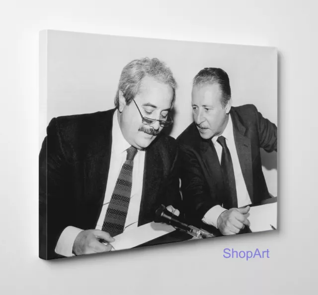 ⭐️Quadro Falcone e Borsellino Stampa di Pregio su Tela Cotone Vernice Pennellate