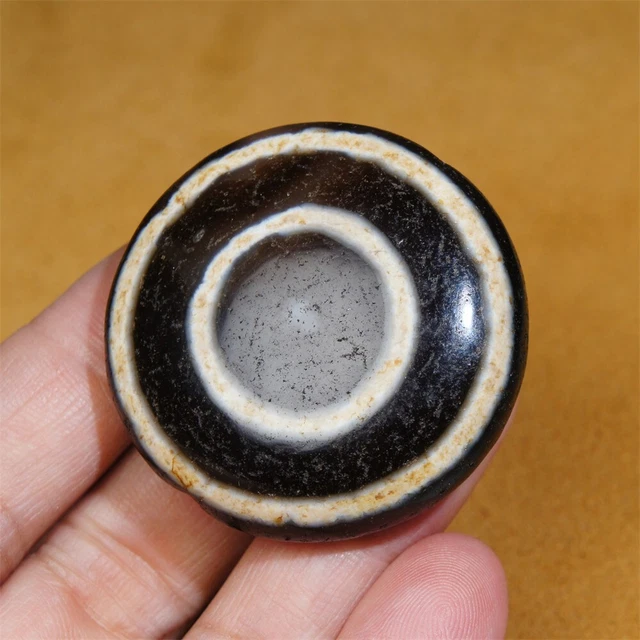 Himalayan Tibetan Buddhism Tantra Old Agate Plate Beads DZI Amulet Pendant GZI