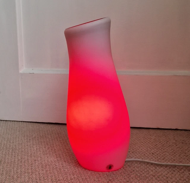 VINTAGE RED White Glass IKEA Mylonit Glass Bedside Table Bottle