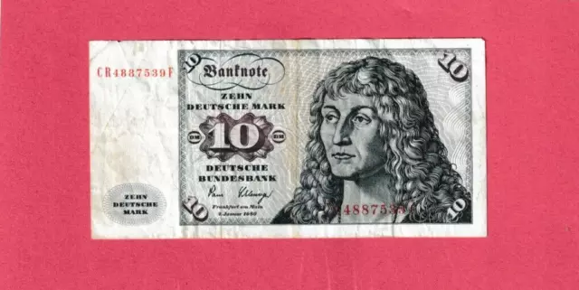 10 Deutsche Mark @ DM Banknote 2. Januar 1980 Geldschein aus Umlauf @ CR4887539F