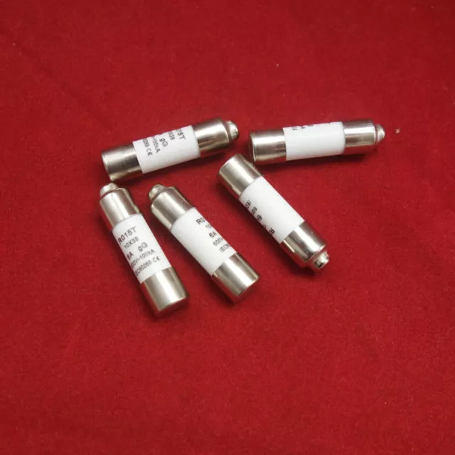 5Pcs ATQR RO15T 600V 6A 10 x 38mm Ceramic Cylindrical Fuse Links gG Time delay