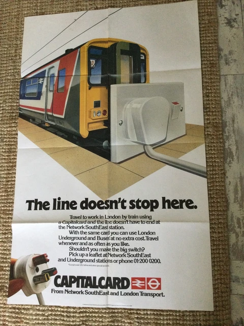 ORIGINAL LONDON UNDERGROUND and British Rail Poster Bus Capital Card ...