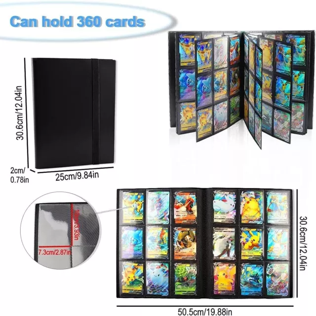 360 Cards 9 Pocket Card Bag Binder Zip Trading Card Album Collectors Folder Case 2