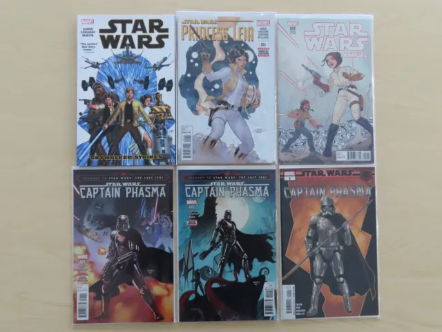 Marvel Star Wars Comic Lot Bundle, Captain Phasma Annual Princess Leia TPB