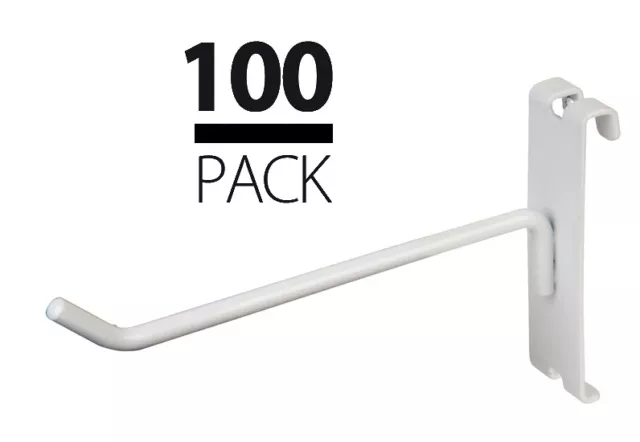 New Gridwall 6" White  Peg Hooks Lot Of 100Pcs