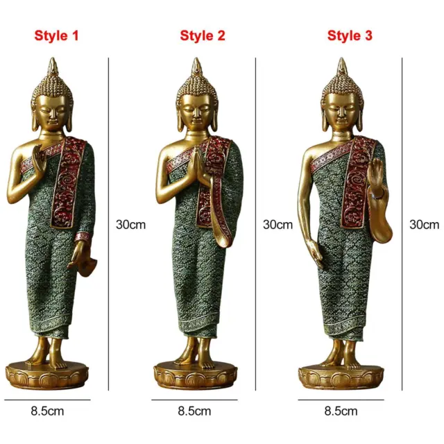 Thailand Buddha Figurines Resin Collectibles Decor for Festivals Meditation
