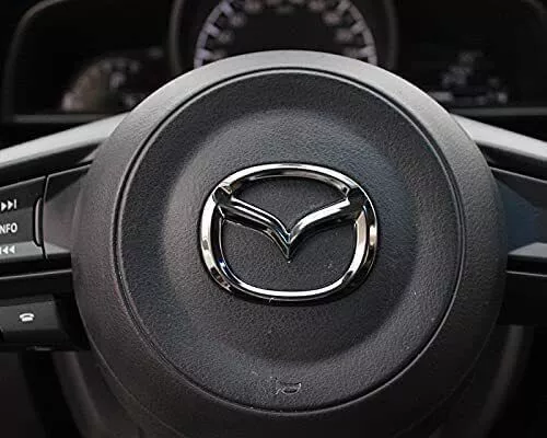 Chrome Silver Car Steering Wheel Emblem Logo Badge for Mazda 3 6 CX-3 CX-5 CX-9 3