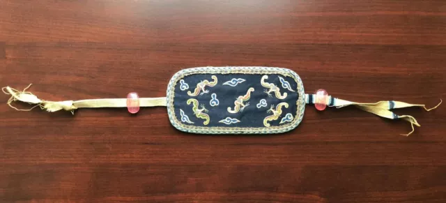 Antique Chinese Qing Dynasty Silk or Fabric Embroidered Glasses Case