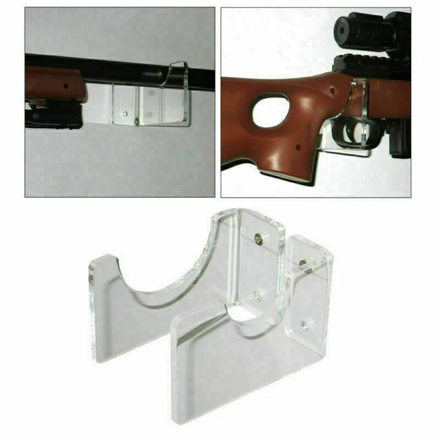 ACRYLIC TOY RIFLE Holder Musket Brackets Wall Mount Display Gun Rack