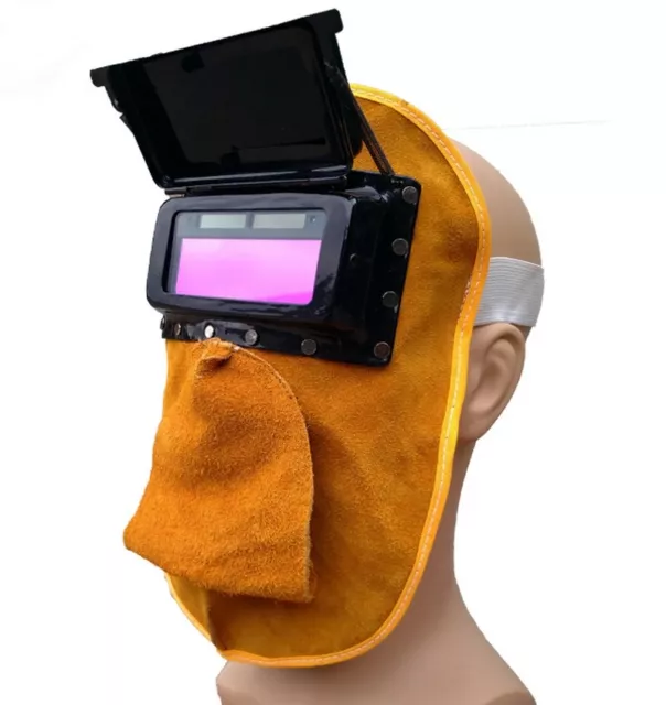 Solar Auto Darkening Filter Lens Welder Leather Hood Welding Helmet W+ Air Vent