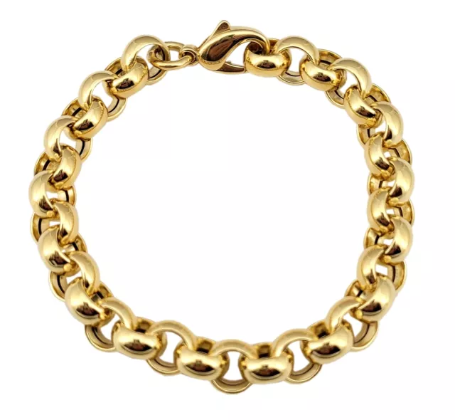 Pea Tape Bracelet Gold 585 Pea Chain 10mm 21cm Yellow Gold