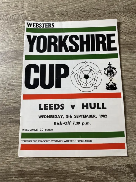 Leeds v Hull Rugby League Yorkshire Cup 08/09/1982 Programme