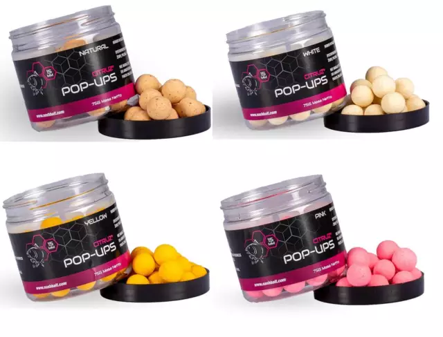 Nash Citruz Pop Up All Sizes Natural, White, Pink Colours Carp Fishing Hookbait